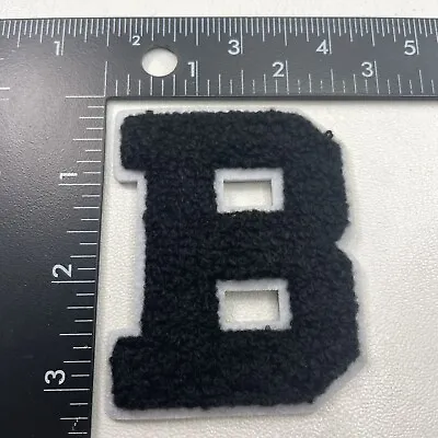 $5.06 • Buy Just Over 3” Tall BLACK CHENILLE LETTER B Patch “B” Initial 00PY