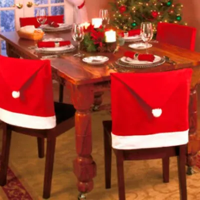 6pcs Xmas Cover Christmas Dining Chair Cover Hat Decoration Home Decor Party • $10.99