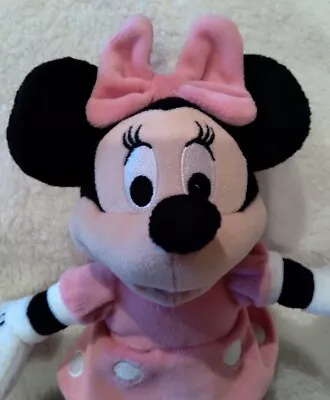 Disney Minnie Mouse 10  Plush Stuffed Bean Bag Bottom Toy Pink Polka Dot Skirt • $10.99