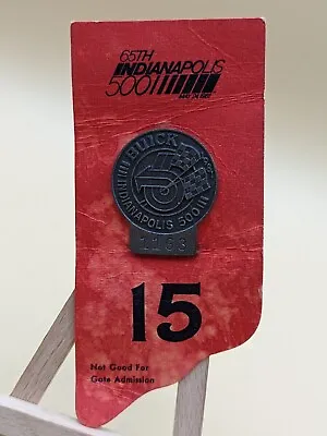 $59.97 • Buy 1981 Indy 500 Silver Pit Pass Badge Pin W Backer Card Assigned To Former Driver