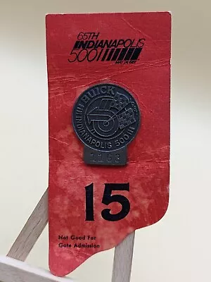 $13.06 • Buy 1981 Indy 500 Silver Pit Pass Badge Pin W Backer Card Assigned To Former Driver