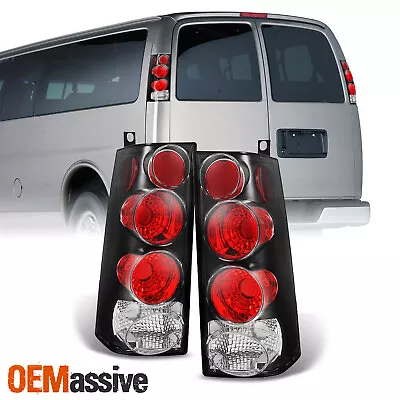 Fit 2003-14 Chevy Express GMC Savana 1500 | 03-2023 2500 3500 Black Tail Lights • $84.99