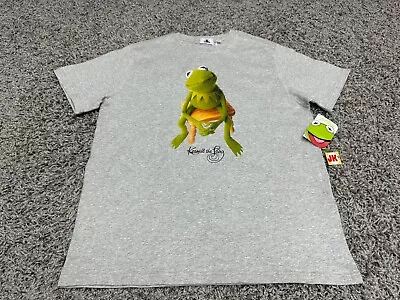 NEW Disney Shirt Adult Large Gray Green Kermit The Frog Muppets Parks Mens • $39.99