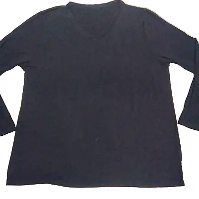 $6.30 • Buy Men Long Sleeve Top Size XXL Black V-Neck Stretch Polyester Blend Unbranded