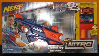 Hasbro New Nerf Nitro LONGSHOT SMASH Launcher & Foam Cars  • $34.25