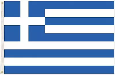 Large Greek Flag 5X3FT Greece National Sports Football World Cup Fan Supporter • £3.99