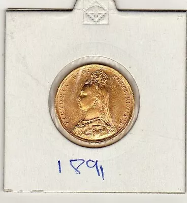 1891        Full Gold           Sovereign         Queen Victoria  Jubilee Head • £492.64