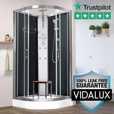 Vidalux Pure 900 Black Shower Cabin Enclosure 900 X 900 Cubicle Hydro Leak Free • £729