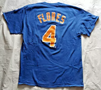 Wilmer Flores #4 New York Mets Majestic Jersey T-Shirt - Size Large / L • $24.95