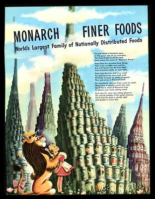 Original 1948 Monarch Canned Foods Luke The Lion Lucy Vintage Magazine Print Ad • $5.95