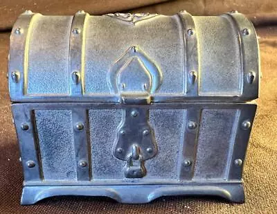 Vintage Small Treasure Chest Metal Jewelry Trinket Box • $45