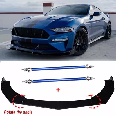 For Ford Mustang GT GT350R Front Bumper Lower Lip Splitter Spoiler + Strut Rods • $80.85