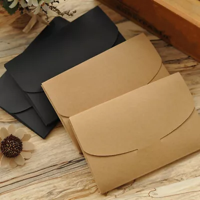 10pcs Kraft Paper Postcard Envelope Boxes Photo Picture Packaging With Window • $8.79