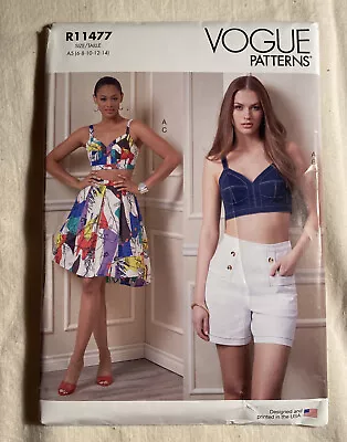 Sewing Pattern Vogue Bustier Shorts Skirt 6 To 14 • $7