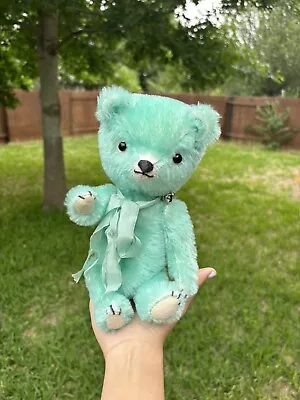 Light Blue Pussman Bear Made With Real Mohair Hand Dyed With Sweater • $50