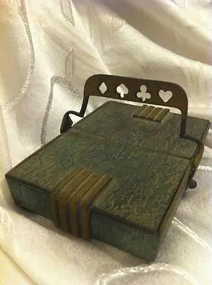 1950s NORDIA PLAYING CARDS BRASS BOX ISRAEL • $95