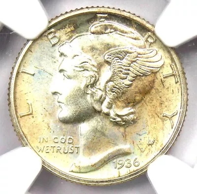 1936 Proof Mercury Dime 10C Coin - NGC PR67+ Plus Grade (PF67+) - $8000 Value • $3358.25