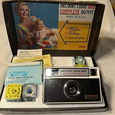 Imperial Instant Load 900 For 126 Cartridge Flash Cube Camera Box Paperwork USA • $14.99