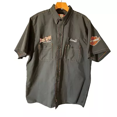 Harley-Davidson Motorcycles Staff Work Shirt Large Black Short Sleeve Button • $22.49