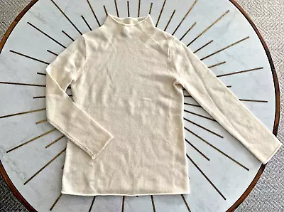 J Crew Cream White Wool Cashmere Mock Neck Sweater Size Xs • $23