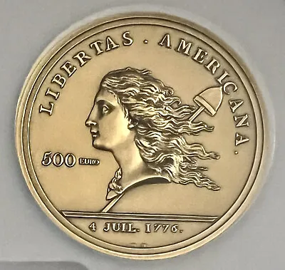 RARE 1st Time In History Legal Tender Gold 5oz Liberta AM 500€ MS70 FDOI MTG 50 • $49850