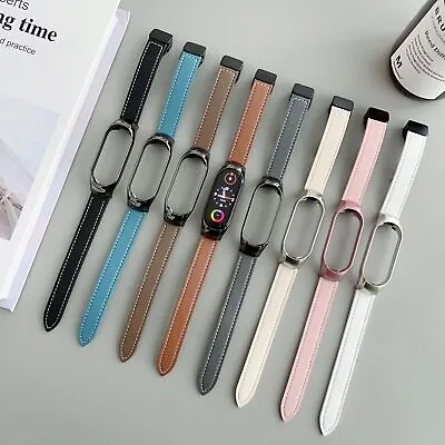 For Xiaomi Mi Band 3/4/5/6/7 Magnetic Buckle Genuine Leather Watch Strap Band • $15.17