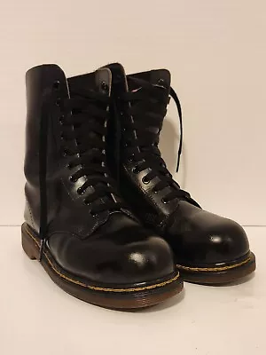 Dr Marten 10 Eye Steel Toe Boots ANSI741 PT91 LM86640 M175/C75 1995 England Sz 7 • $107