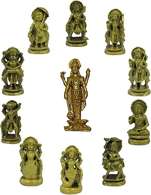 Lord Vishnu Idol With Dashavatar Figurines H-2.7  • $40.99