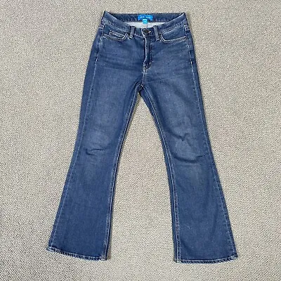 M.I.H Made In Heaven Jeans Womens Size 24 Blue Marty High Rise Crop Flare Denim • £13