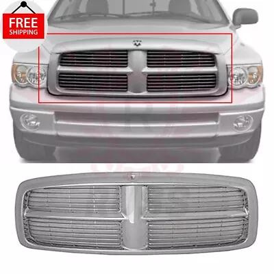 New Front Grille Chrome Fits 2002-2005 Dodge Ram 1500 2500 3500 Pickup CH1200271 • $234.01