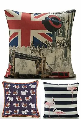 Assorted Cushion Covers 45x45cm Scatter Bed Sofa Stripe Print Animal City • £7.99