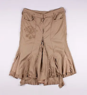 Vintage Marithe Francois Girbaud 2000's Tan Grunge Mermaid Skirt US30 • $120