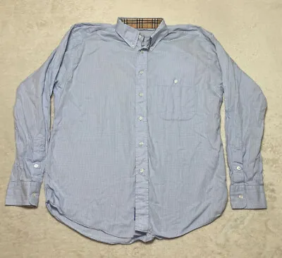 Burberry London Shirt Men's Size Medium Blue Long Sleeve Check Button Down • $30