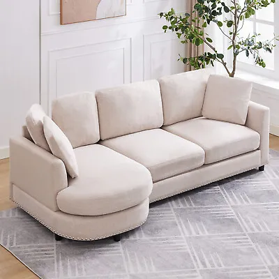 Modern Sectional Sofa With Chaise Lounge Stylish Curved Couch For Living Room • $435.99