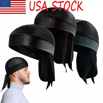 Sweat Wicking Skull Cap Helmet Liner Head Wrap Do Doo Rag Beanie Hat Men Women • $7.99