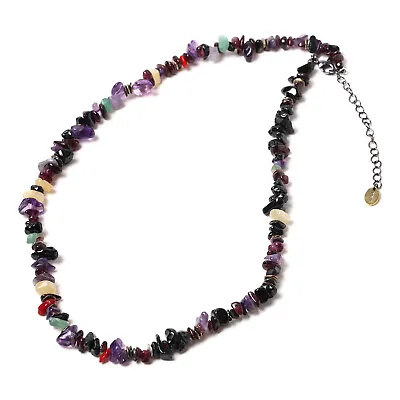 $108.79 • Buy EVANGELION RADIO EVA Necklace Pebble & Metal Chip's Beads Cord VIVIFY Black&purp