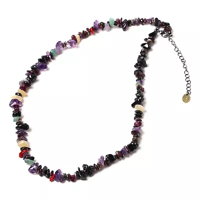 $124.99 • Buy EVANGELION RADIO EVA Necklace Pebble & Metal Chip's Beads Cord VIVIFY Black&purp
