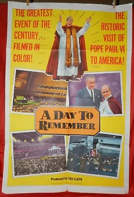 1 Vintage One Sheet Movie Poster For A Day To Remember 1965 Pope Paul VI • $11.70