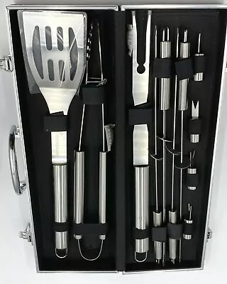 Landmann BBQ TOOLS 11 Piece Stainless Steel BBQ Tool Set Kit In Aluminium Case  • £24.99