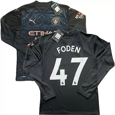 2020/21 Manchester City Away Jersey #47 Foden Small Puma Long Sleeve NEW • $140