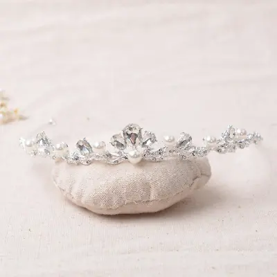 £14.97 • Buy Bridal Pearl And Crystal Tiara