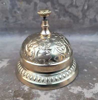 Antique Style Solid Brass Victorian Hotel Counter Desk Bell Ring Service Call • $23.95