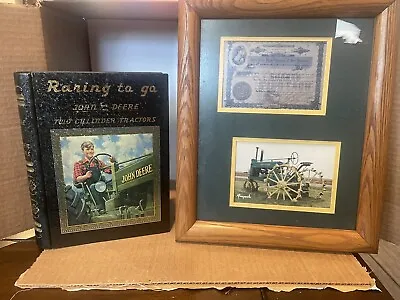 John Deere Tin Can Storage And John Deere Pictures In Frame. • $15