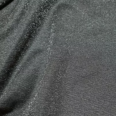£0.99 • Buy Ponte Jersey Fabric Silver Lurex Black Colour  Dressmaking 55  Wide 
