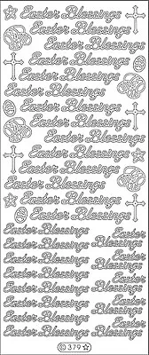 C379: Easter Blessings 7mm & 8mm With Eggs Crosses Peel Off Stickers Card Making • £1.15