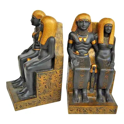 Egyptian Revival Seated Statues Of Mayor Of Thebes Luxor Bookends Original Box • $100