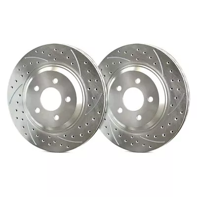 For Volvo V70 98-00 Double Drilled & Slotted 1-Piece Rear Brake Rotors • $245.61