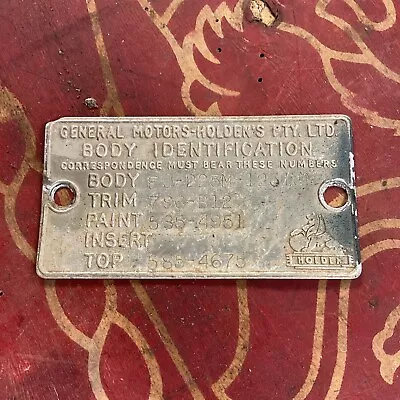 Holden EJ ID Body Tag Identification Free Post • $100