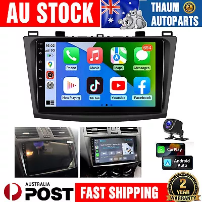 Android 13 CarPlay For Mazda 3 2010-2013 BL 9  Stereo Radio Head Unit GPS Player • $204.15