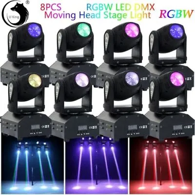 £99.90 • Buy 8PCS Mini Stage Light Beam LED Moving Head DMX Spotlight RGBW Disco Party Light